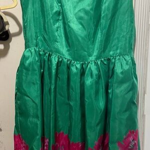 Green and Pink short dress